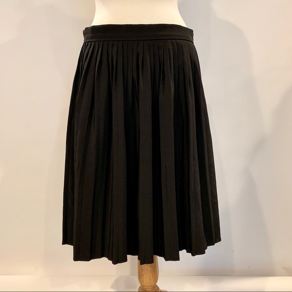 American Apparel black pleated midi skirt XL